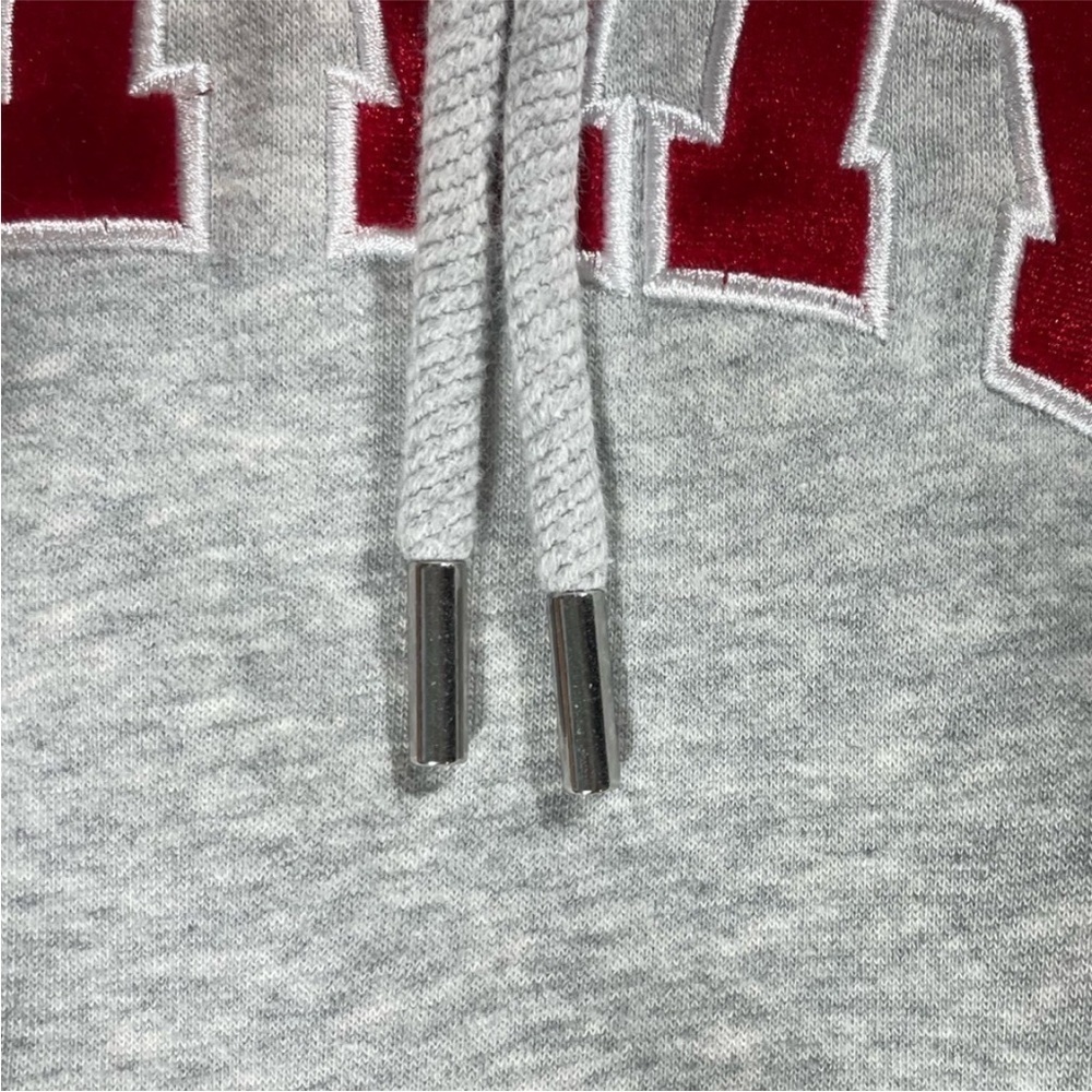 H&M Harvard Preppy Athleisure Grey & Red Logo Cotton Blend Hoodie - Picture 7 of 10